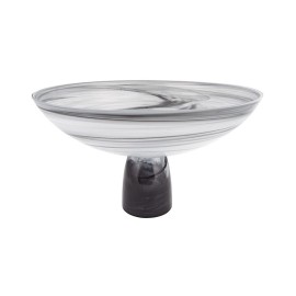 Milky Way Footed Alabaster Glass Centerpiece Bowl