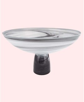 Milky Way Footed Alabaster Glass Centerpiece Bowl