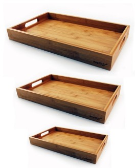 Bamboo 3 Piece Tray Set