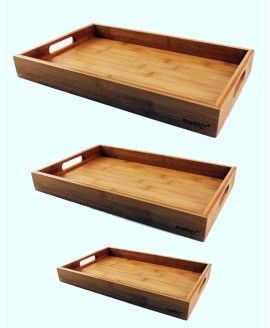 Bamboo 3 Piece Tray Set