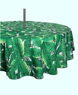 Banana Leaf Outdoor Table cloth with Zipper 52