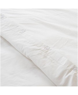 White Duvet Cover Cotton Button Closure White Twin XL