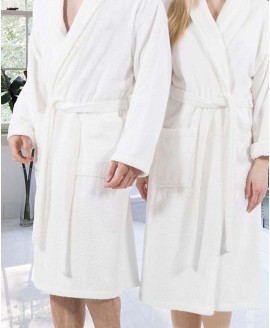 100% Turkish Cotton Personalized Terry Bath Robe - White 100% Turkish Cotton Personalized Terry Bath Robe - White
