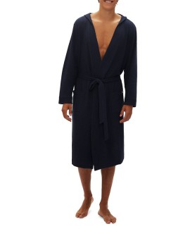Men's Hooded Waffle-Knit Robe