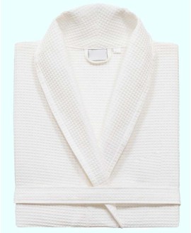 Personalized Unisex Navy Embroidered Turkish Cotton Waffle Weave Bathrobe