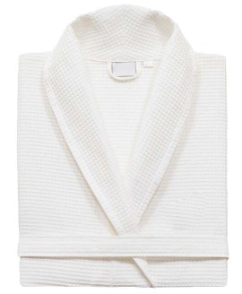 Personalized Unisex Navy Embroidered Turkish Cotton Waffle Weave Bathrobe