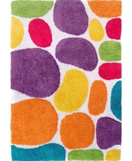 Plush Pebble Pattern Bath Rug